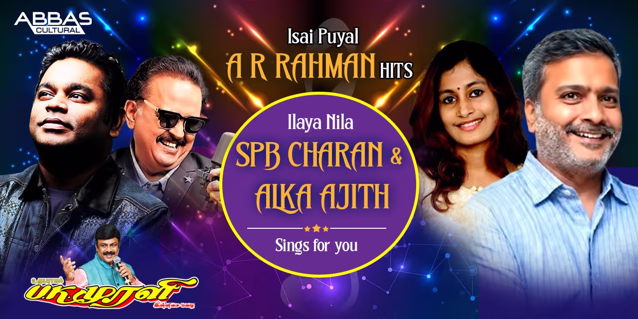 "AR Rahman-SPB Hits by SPB Charan & Alka Ajith | Live Concert | Vani Mahal, Chennai"