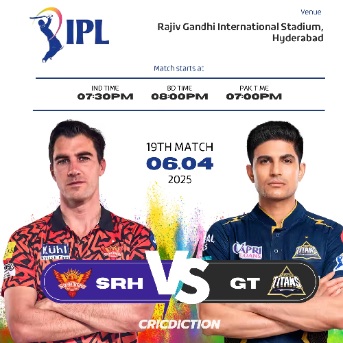 SRH vs GT – Apr 6, 2025 | IPL Match 20 | Hyderabad