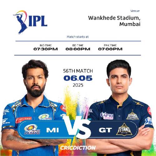 MI vs GT at Wankhede, Mumbai | 6 May 2025