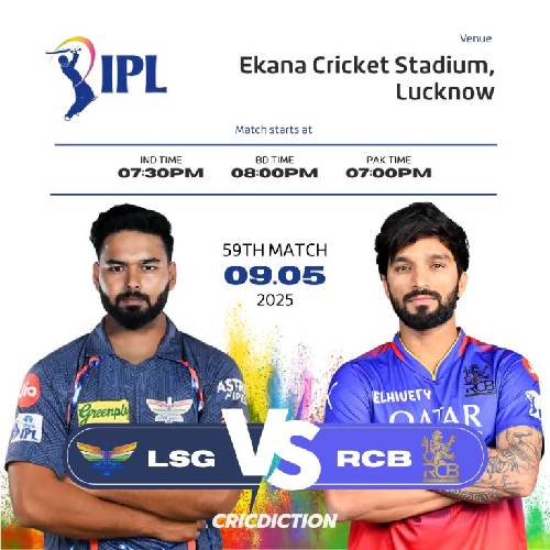 LSG vs RCB – May 9, 2025 | Ekana Stadium, Lucknow