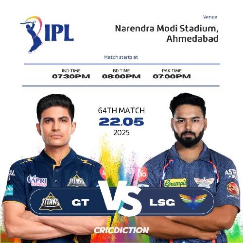 GT vs LSG Preview – May 22, 2025, Ahmedabad