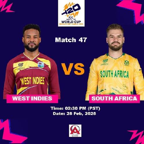 WI vs SA – 26 Feb 2026, Ahmedabad