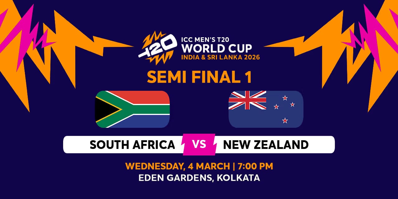 SA vs NZ Semi-Final | 4 Mar 2026, Kolkata