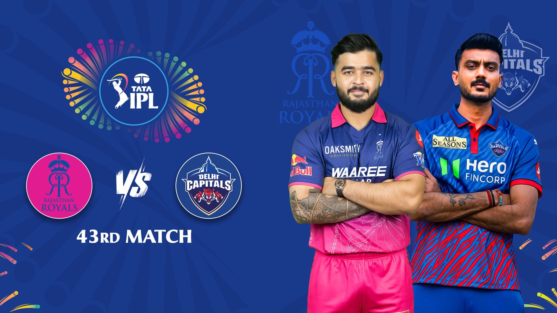 RR vs DC IPL 2026 Match 43 – May 1, 7:30 PM