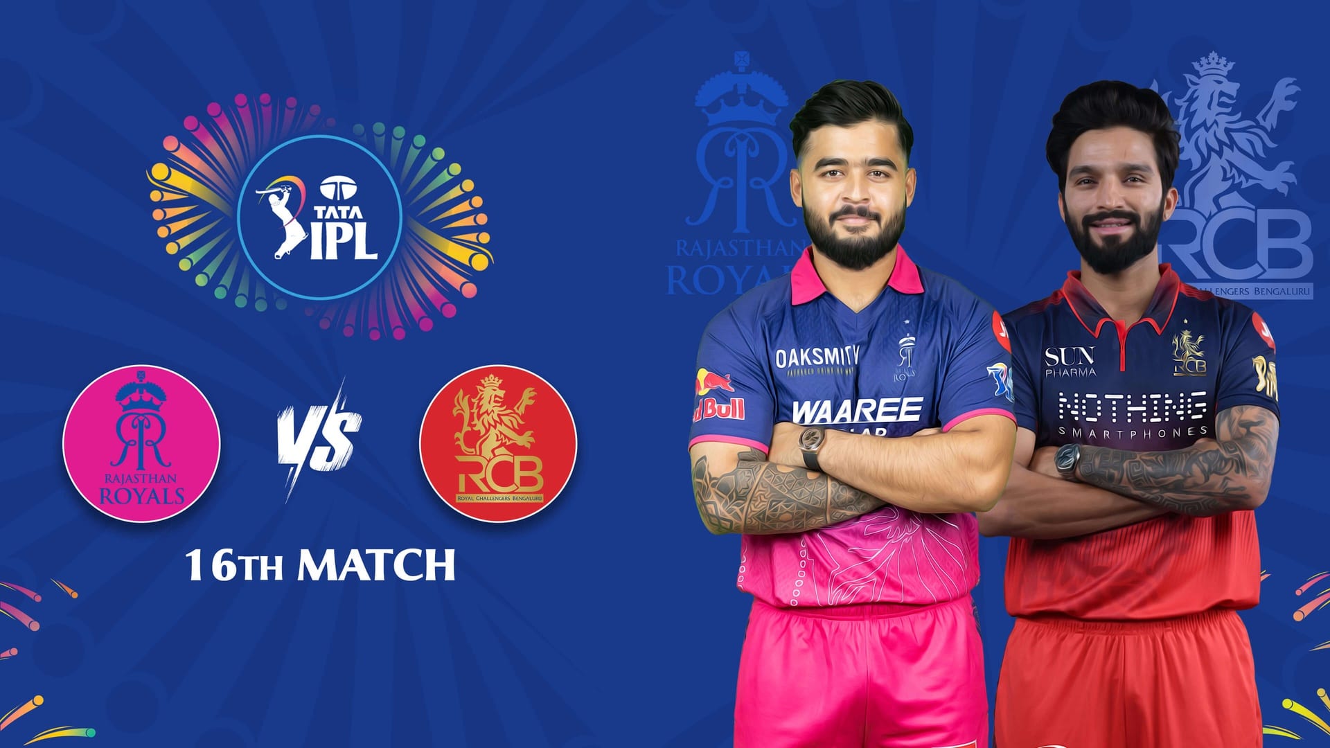 RR vs RCB IPL 2026 Match 16, April 10 7:30 PM