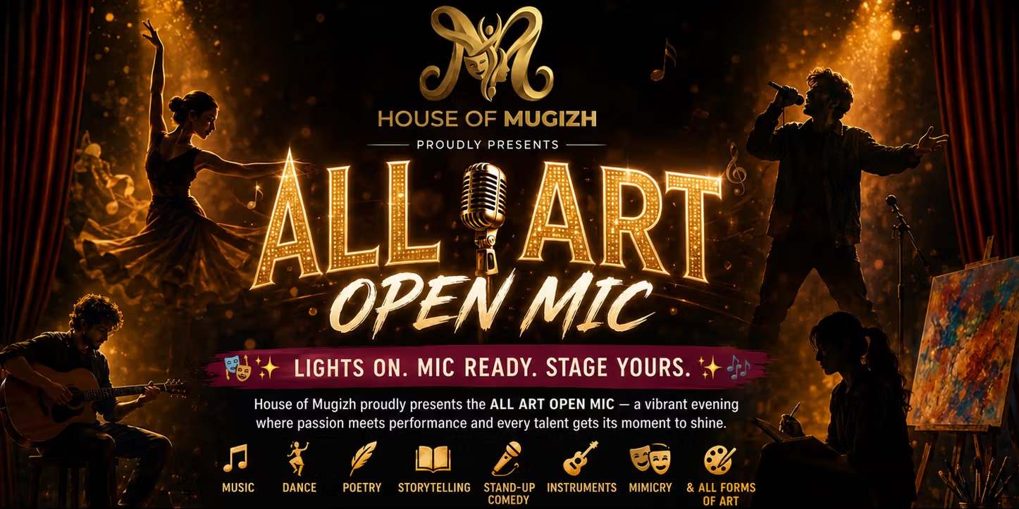 All Art Open Mic Chennai May 23 2026 Jains Nakshatra