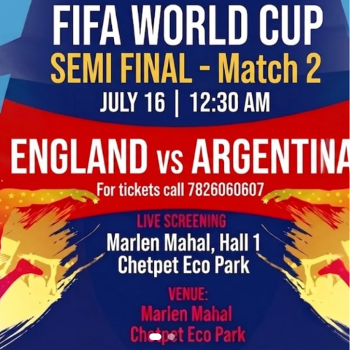 FIFA World Cup 2026 Semi Final Live Screening Chennai – July 16